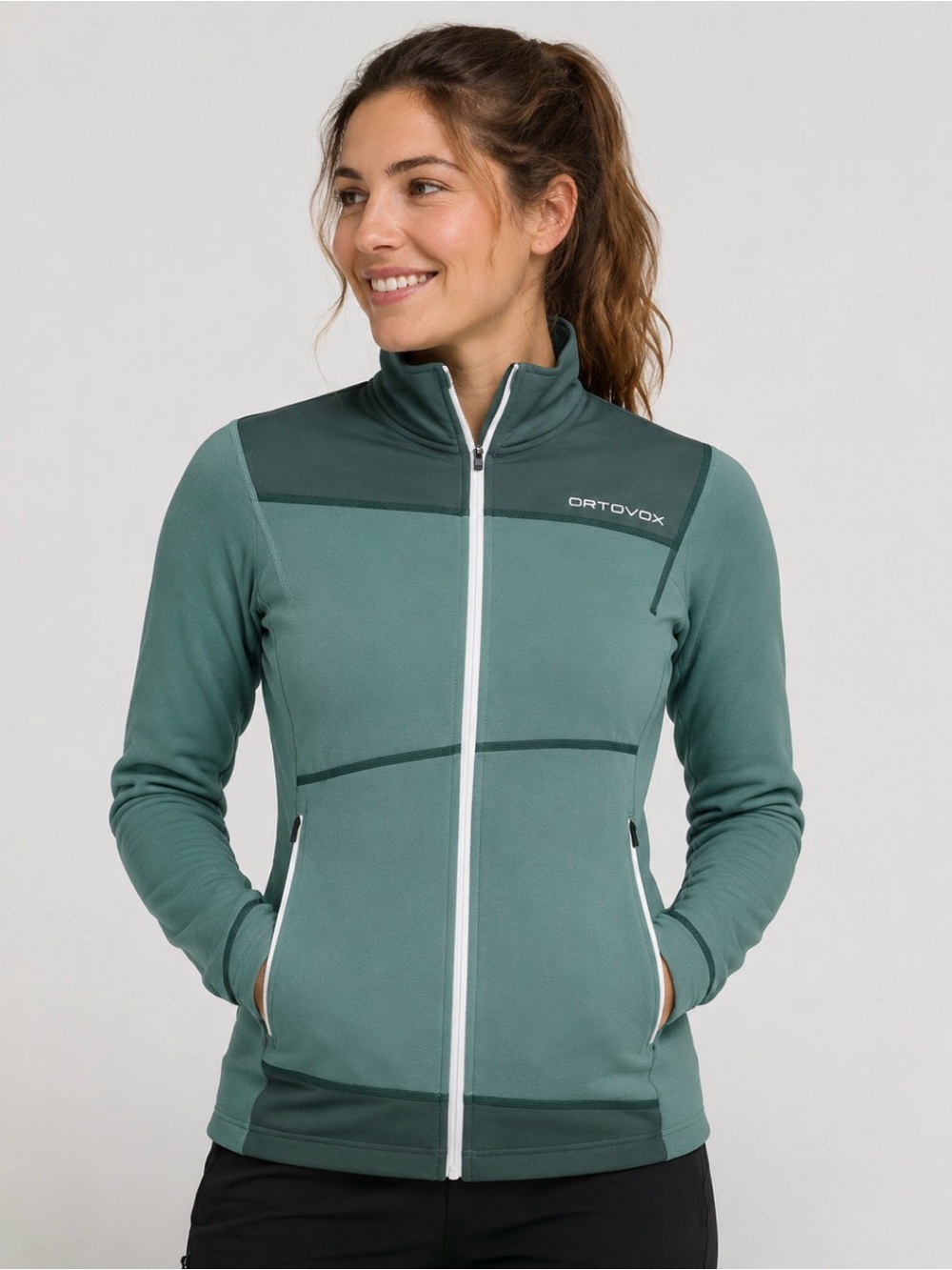 Ortovox Womens Merino Inside Wool Fleece Jacket Size S Full Zip Softshell Trail